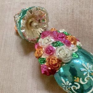 Vintage Whimsical German Egg Ornament Glass Hangs 7 x 2” Easter 🐣 Ornament